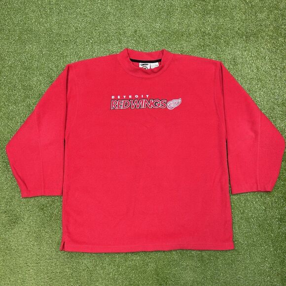 Vintage Detroit Red Wings Sweatshirt Mens XL Red Fleece Crew Neck Long Sleeve - Picture 8 of 8